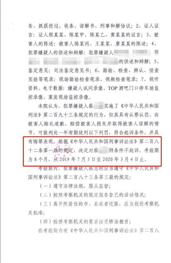 涉嫌寻衅滋事罪不予起诉,资深刑事律师王律师、蔡律师为其辩护,成功说服检方不予起诉(图2) 涉嫌寻衅滋事罪不予起诉,资深刑事律师王律师、蔡律师为其辩护,成功说服检方不予起诉(图2)